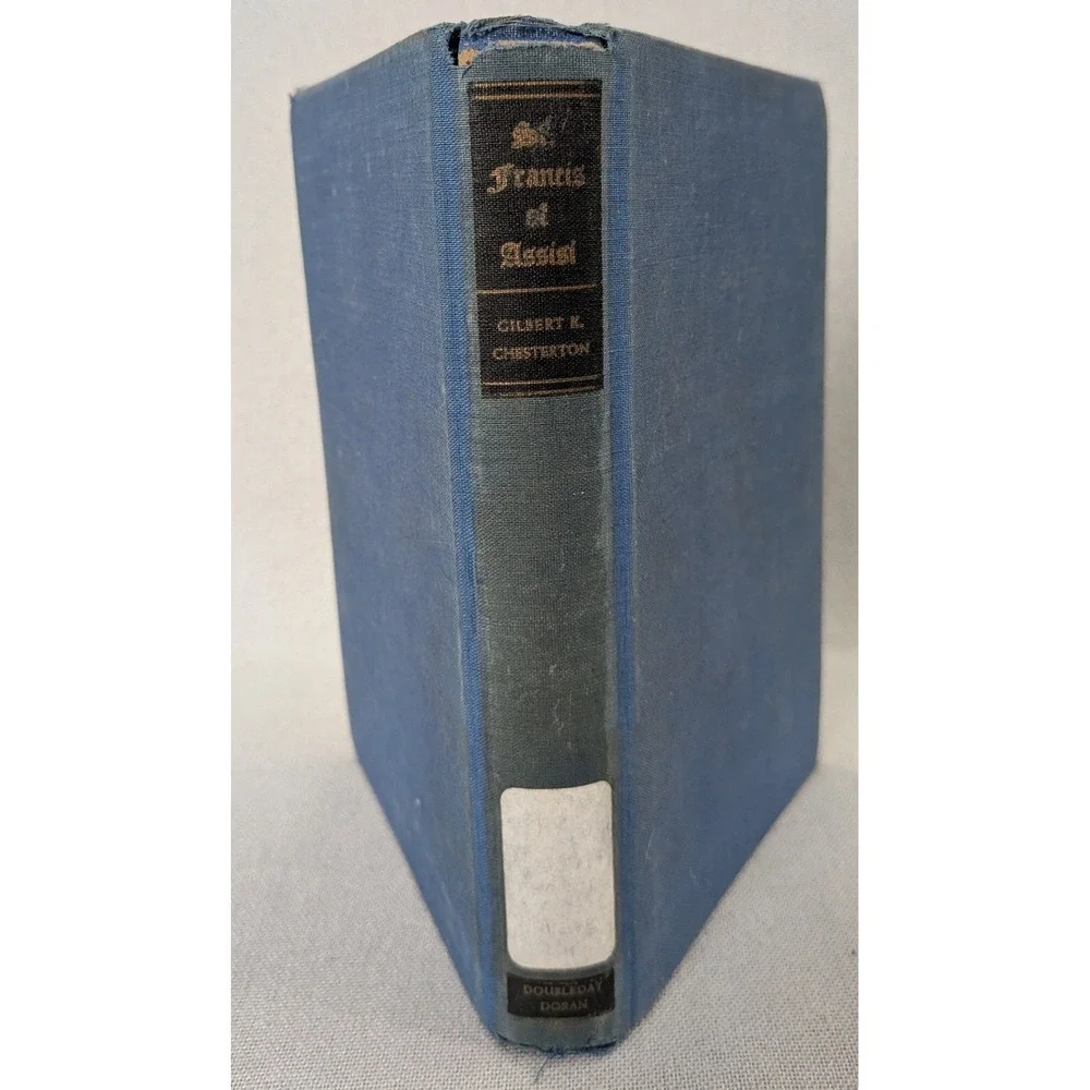 Doubleday St Francis of Assisi Book G.K. Chesterton Blue Fair 1945 Ex-Library